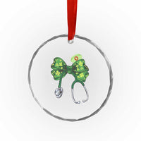 Shamrock Coquette Bow Stethoscope Crystal Glass Ornament Registered Nurse Nursing St Patricks Day TS02
