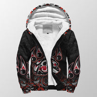 (Custom Personalised) Canada Haida Sherpa Hoodie Bear LT6 - Wonder Print Shop