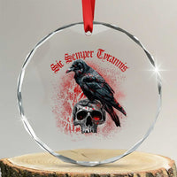 Sic Semper Tyrannis & Raven Crystal Glass Ornament Protest Feminist Activist TS10