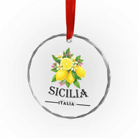 Sicilia Italia Fresh Lemon Crystal Glass Ornament Italian Sicilians Floral Citrus from Southern Italy TS02