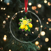 Sicilia Italia Fresh Lemon Crystal Glass Ornament Italian Sicilians Floral Citrus from Southern Italy TS02