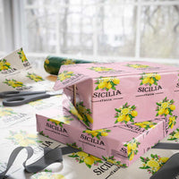 Sicilia Italia Fresh Lemon Wrapping Paper Roll Italian Sicilians Floral Citrus from Southern Italy - Wonder Print Shop