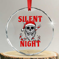Silent Night Skull Christmas Crystal Glass Ornament Creepy Santa Gothic Holiday - Wonder Print Shop