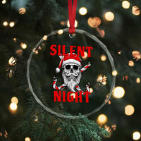 Silent Night Skull Christmas Crystal Glass Ornament Creepy Santa Gothic Holiday - Wonder Print Shop