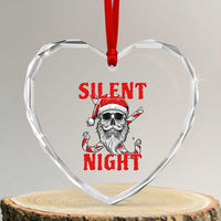 Silent Night Skull Christmas Heart Crystal Glass Ornament Creepy Santa Gothic Holiday - Wonder Print Shop