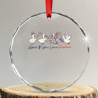 Silly Goose 4th of July Crystal Glass Ornament Honk If You Love Freedom