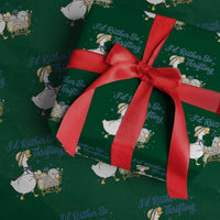 Silly Goose I Would Rather Be Thrifting Wrapping Paper Roll Funny Shopping Goose