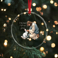 Silly Rabbit Easter Is For Jesus Crystal Glass Ornament Christian Easter Religious