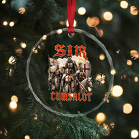 Sir Cumsalot Funny Offensive Knight Meme Bootleg Graphic Crystal Glass Ornament