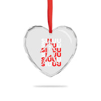 Siuuuu Celebration Number 7 Seven Soccer Fans Heart Crystal Glass Ornament