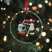 Six And Seven Meme Skeleton Crystal Glass Ornament Funny Trendy Christmas Party Gift TS12