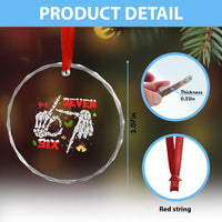 Six And Seven Meme Skeleton Crystal Glass Ornament Funny Trendy Christmas Party Gift TS12