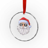Six Seven 67 Christmas Meme Crystal Glass Ornament Funny Brainrot Santa Claus Gen Alpha Slang - Wonder Print Shop