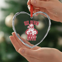 Six Seven Bruh Funny Christmas Heart Crystal Glass Ornament Santa 67 Meme Teens Boys Kids Xmas Pajamas - Wonder Print Shop