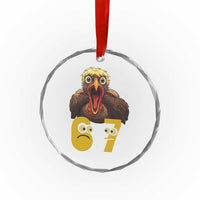 Six Seven Meme Turkey Crystal Glass Ornament Trending Gen Alpha Thanksgiving Gift - Wonder Print Shop