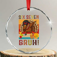 Six Seven Meme Turkey Dabbing Crystal Glass Ornament Funny Thanksgiving Gift TS12