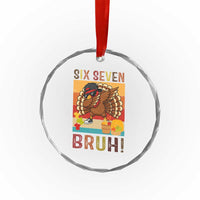 Six Seven Meme Turkey Dabbing Crystal Glass Ornament Funny Thanksgiving Gift TS12