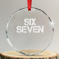 Six Seven Meme Vintage 67 Gen Alpha Meme Crystal Glass Ornament - Wonder Print Shop