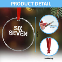 Six Seven Meme Vintage 67 Gen Alpha Meme Crystal Glass Ornament - Wonder Print Shop