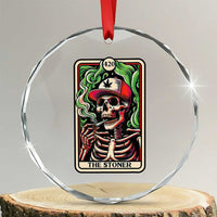 Skeleton 420 The Stoner Crystal Glass Ornament Retro Tarot Card Weed Lover Cannabis Trippy Vibes TS02