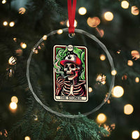 Skeleton 420 The Stoner Crystal Glass Ornament Retro Tarot Card Weed Lover Cannabis Trippy Vibes TS02