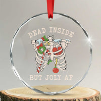 Skeleton Christmas Crystal Glass Ornament Dead Inside But Jolly AF Xmas Vibe TS02