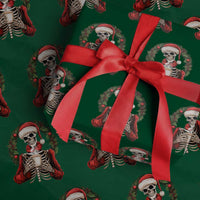 Skeleton Christmas Wrapping Paper Roll Dead Inside But Caffeinated Coffee Lover Xmas Vibe