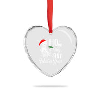 Skeleton Christmas Heart Crystal Glass Ornament Ho Ho Holy Shit What A Year Funny Boujee Xmas Vibe - Wonder Print Shop