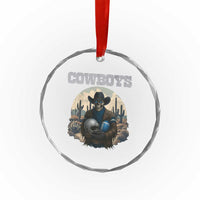 Skeleton Cowboy Football Player Crystal Glass Ornament Western Fan Gift - Wonder Print Shop