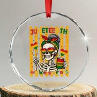 Skeleton Juneteenth Freedom Crystal Glass Ornament African American Pride Gift