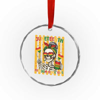 Skeleton Juneteenth Freedom Crystal Glass Ornament African American Pride Gift