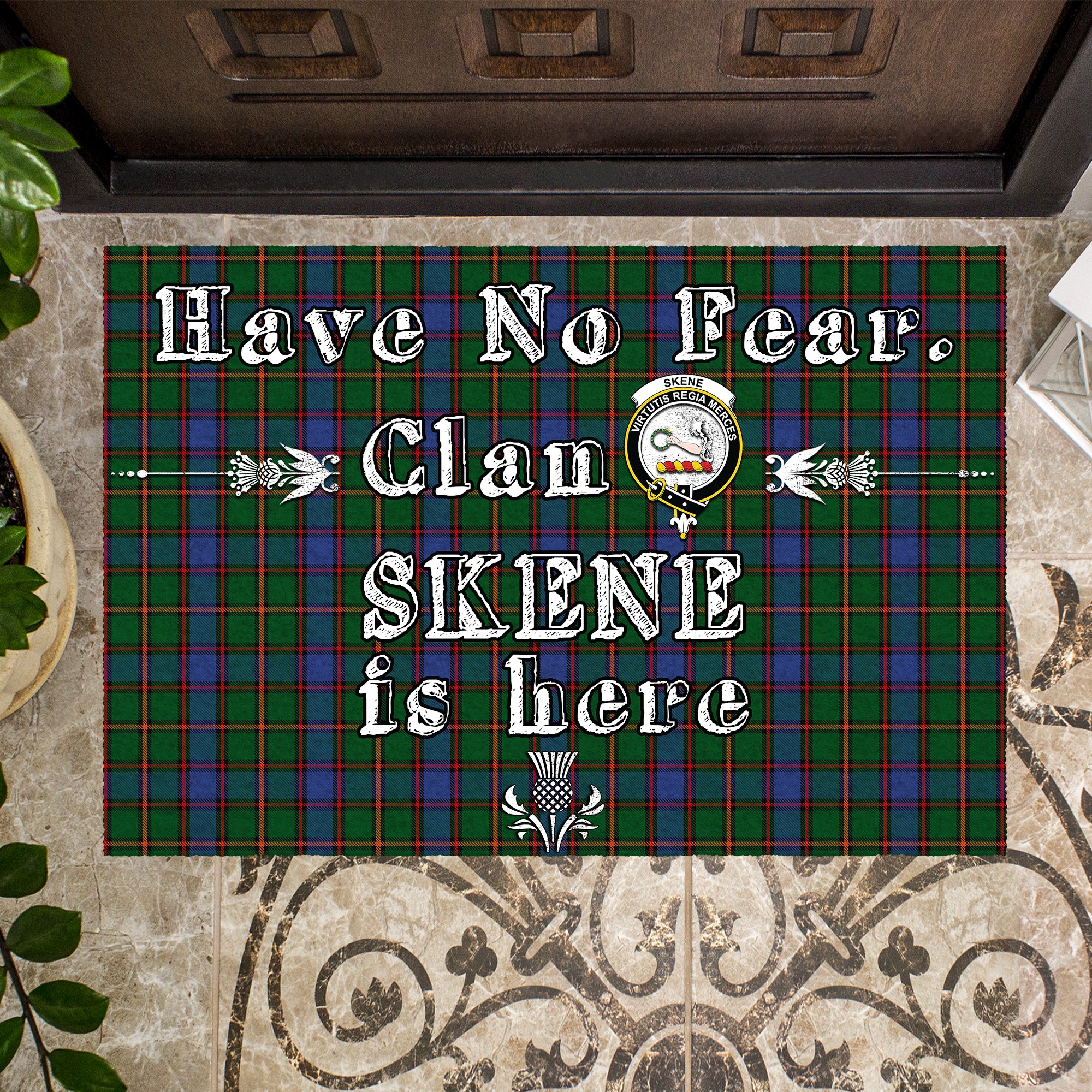 skene-clan-tartan-door-mat-family-crest-have-no-fear-tartan-door-mat