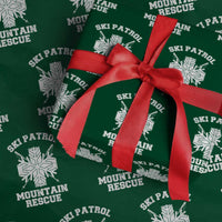 Ski Patrol Mountain Rescue Wrapping Paper Roll Winter Slopes Skiing Snowboarding Snowflake - Wonder Print Shop