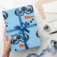 Ski Snowboard Snowman Face Wrapping Paper Roll Goggles Skiing Snow Ski Lover Skier - Wonder Print Shop