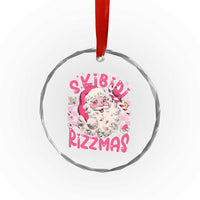 Skibidi Rizzmas Santa Crystal Glass Ornament Rizz Santa Pink Groovy Funny Xmas Gen Alpha Girl Kids TS10
