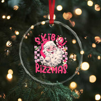 Skibidi Rizzmas Santa Crystal Glass Ornament Rizz Santa Pink Groovy Funny Xmas Gen Alpha Girl Kids TS10