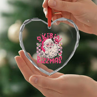 Skibidi Rizzmas Santa Heart Crystal Glass Ornament Rizz Santa Pink Groovy Funny Xmas Gen Alpha Girl Kids - Wonder Print Shop