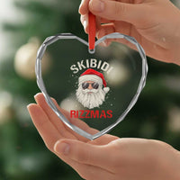 Skibidi Rizzmas Xmas Heart Crystal Glass Ornament Rizz Santa Claus Retro Funny Xmas Gen Alpha Kid - Wonder Print Shop