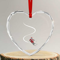 Skiing Santa Christmas Heart Crystal Glass Ornament Retro Funny Ski Trip Freeride Freeski Winter Sports Skiers - Wonder Print Shop
