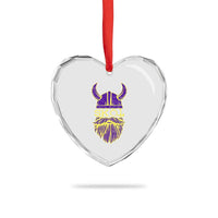 Skol Nordic Scandinavian Warrior Viking Helmet Heart Crystal Glass Ornament - Wonder Print Shop