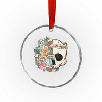 Skull Christmas Crystal Glass Ornament Sorta Scary Sorta Merry TS02