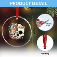 Skull Christmas Crystal Glass Ornament Sorta Scary Sorta Merry TS02