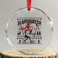 Slapsquatch Hockey Player Crystal Glass Ornament Funny Bigfoot Ugly Christmas Gift - Wonder Print Shop