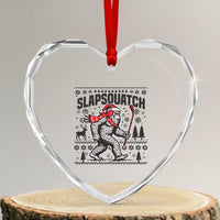Slapsquatch Hockey Player Heart Crystal Glass Ornament Funny Bigfoot Ugly Christmas Gift - Wonder Print Shop