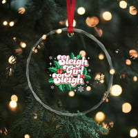 Sleigh Girl Sleigh Crystal Glass Ornament Xmas Retro Groove Slay Girl Mistletoe TS11