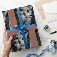 Smoking Cat Y2K Wrapping Paper Roll Vintage Grunge Cat Edgy Retro 90s Streetwear - Wonder Print Shop