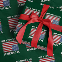 Snarky No Kings In America Wrapping Paper Roll 86 47 No Faux King Way US Flag Upside Down - Wonder Print Shop