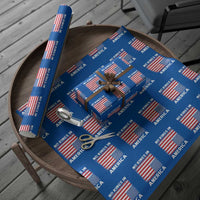 Snarky No Kings In America Wrapping Paper Roll 86 47 No Faux King Way US Flag Upside Down - Wonder Print Shop
