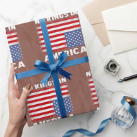 Snarky No Kings In America Wrapping Paper Roll 86 47 No Faux King Way US Flag Upside Down - Wonder Print Shop
