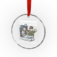 Snowasis Some Might Sleigh Crystal Glass Ornament Funny Christmas Snowmen Rock Band TS11
